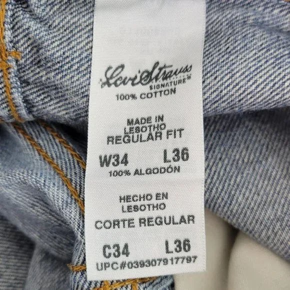 LEVI STRAUSS SIGNATURE 1873 regular fit denim Sz 34X36 - Picture 7 of 7